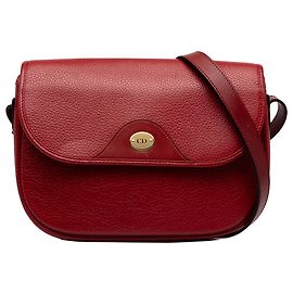 Autre Marque Dior Red Leather Shoulder Bag Red