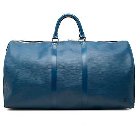 Louis Vuitton Blue Epi Keepall 55 Blau