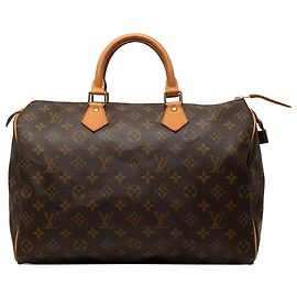 Louis Vuitton Brown Monogram Speedy 35 Castaño