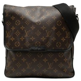 Borsa a tracolla Louis Vuitton Monogram Macassar Bass MM Marrone