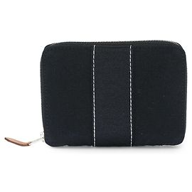 Hermès Hermes Deauville Purse PM Round Bi-fold Wallet Black