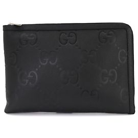 Borsa a Mano Gucci Jumbo GG Document Case Nero