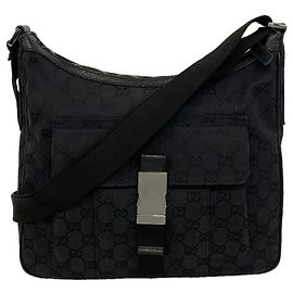 Gucci GG Canvas Shoulder Bag Black