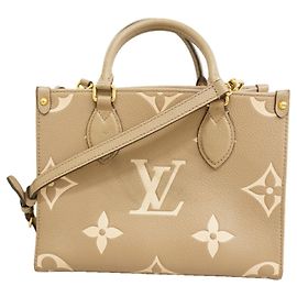 Borsa Louis Vuitton Monogram Empreinte Bicolor OnTheGo PM Grigio Crudo