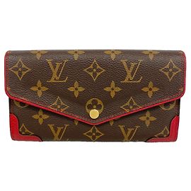 Louis Vuitton Monogram Portefeuille Sarah Retiro Long Wallet Fuschia