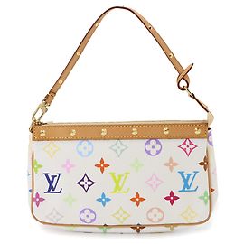 Borsa Louis Vuitton Monogram Multicolor Pochette Accessoires Bianco