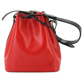 Louis Vuitton Epi Petit Noe Shoulder Bag Black Red