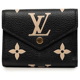 Louis Vuitton Monogram Empreinte Portefeuille Victorine Tri-fold Wallet Preto