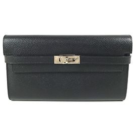 Hermès HERMES Kelly Long Wallet in Black Epsom Leather Black