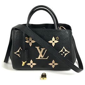 Bolso de mano 2-Way Louis Vuitton Monogram Empreinte Montaigne BB Negro