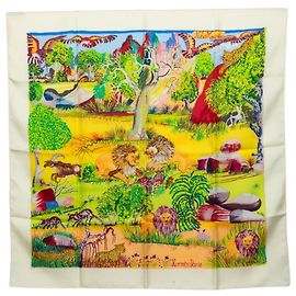 Hermès Hermes Carre 90 Nuba Mountain Scarf Multicor