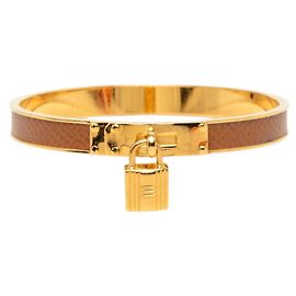 Hermès Hermes Kelly Vorhängeschloss Charm-Armband Braun