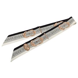 Hermès  Foulard Twilly BRIDE DE COUR Hermes Marrone Nero Bianco
