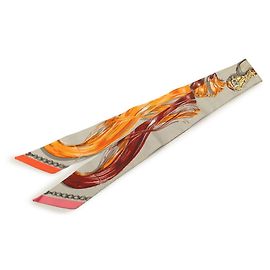 Hermès Pañuelo de seda Hermes Twilly Cavalcades Multicolor Beige Naranja
