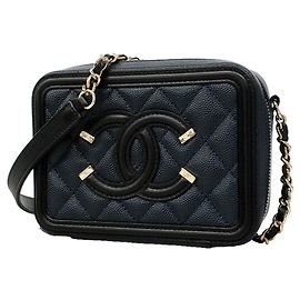 Chanel Navy Vanity Bag Marineblau