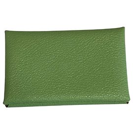 Hermès Hermes Calvi Verso Chevre Mysore Kartenetui Grün