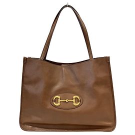 Saco Tote em couro Gucci Horsebit 1955 Marrom