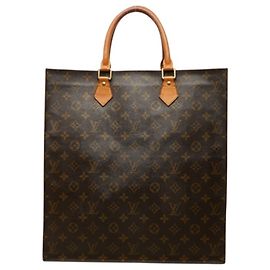 Louis Vuitton Monogram Sac Plat Handbag Brown Monogram