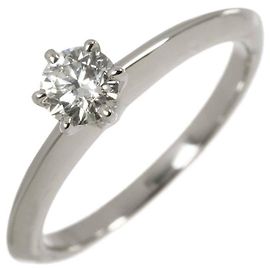 Autre Marque Tiffany & Co. Platinum Solitaire Diamond Band Ring Other