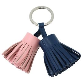Hermès Hermes Carmen Unodos Charm Keyring Silvery Pink Blue