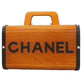 Chanel Handtasche braun Holzmaserung Braun
