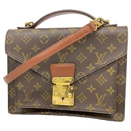 Sac à main Louis Vuitton Monogram Monceau 26 M51187 Marron