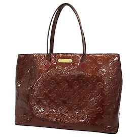 Sac Cabas Louis Vuitton Vernis Wilshire MM Rouge