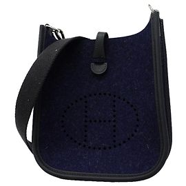 Hermès Hermes Evelyne TPM Felt Shoulder Bag Blue