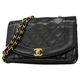 Chanel Diana Chain Shoulder Bag Black