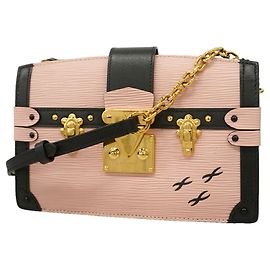 Bolsa de Ombro Louis Vuitton Epi Trunk Clutch Rosa