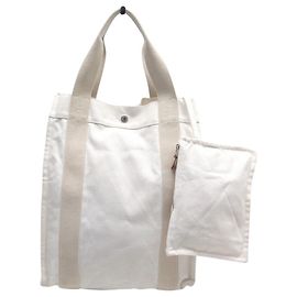Hermès HERMES VERTICAL ALL-IN-ONE HANDBAG IN CANVAS WHITE TOTE BAG POUCH White