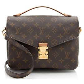 Louis Vuitton Monogram Canvas Pochette Metis Shoulder Bag Brown