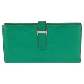 Hermès Portafoglio lungo Hermes Bearn Soufflet Verde