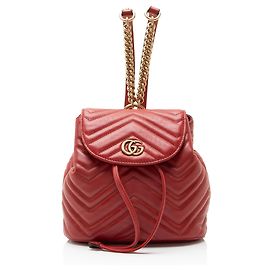 Sac à dos mini GG Marmont en cuir matelassé Gucci Rouge