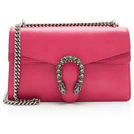 Borsa a tracolla Dionysus Medium in pelle e cristalli Gucci Rosa