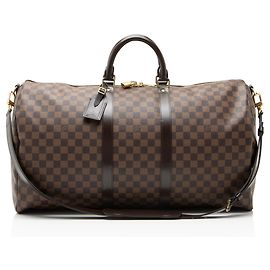 Louis Vuitton Damier Ebene Keepall Bandouliere 55 Duffle Braun