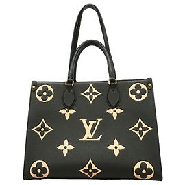 Borsa Tote Louis Vuitton Monogram Empreinte OnTheGo MM Nero Beige