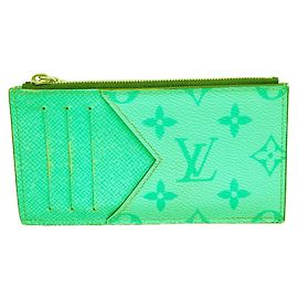 Louis Vuitton Taigarama Coin Card Holder Green