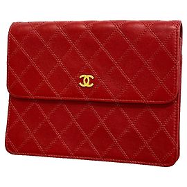 Bolsa de mão em couro bicolor Chanel Vermelho