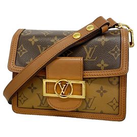 Sac à épaule MINI Louis Vuitton Monogram Reverse Dauphine Marron