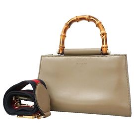 Sac à main Gucci Bamboo en cuir marron Marron