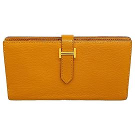 Hermès Hermes Bearn Soufflé Long Wallet Brown