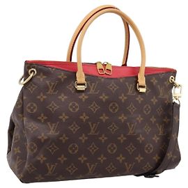 Louis Vuitton Pallas Monogram Canvas with Leather MM Brown
