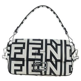 Bolsa Fendi x Marc Jacobs Baguette NM em couro estampado Medium Preto