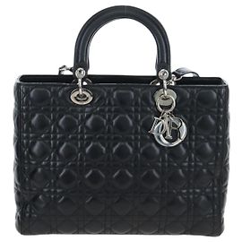 Christian Dior Lady Dior Lambskin Large Noir