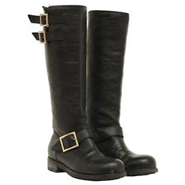 Jimmy Choo Wrinkled Yule - Botas de couro Preto