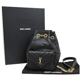 Autre Marque Saint Laurent Joe Bucket Matelasse Chevron Leather Mini Nero