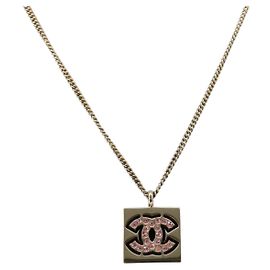 CHANEL Necklace metal Gold CC Auth 205465M Golden