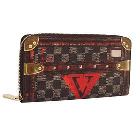 LOUIS VUITTON Damier Ebene Transformed Zippy Long Wallet M63490 LV Auth 206899M Damier ebene