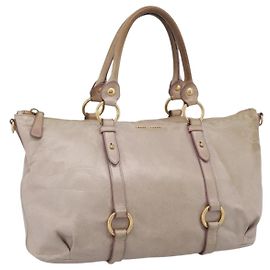 Borsa a mano Miu Miu in pelle beige tono oro Auth 167653 Beige Altro